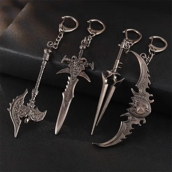 Popular Game Jewelry Series World of Warcraft Keychain Axe Weapon Sad Sword Dagger Various Weapon Key Chain Boy Fashion Jewelry - Image 4