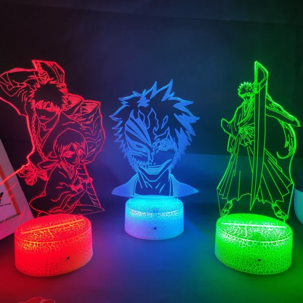 Anime Bleach Figure Ichigo 3D LED Neon Nightlights Birthday Gift for Friends Otaku Bedroom Table Decor Manga Lava Lamps Grimmjow - Image 4