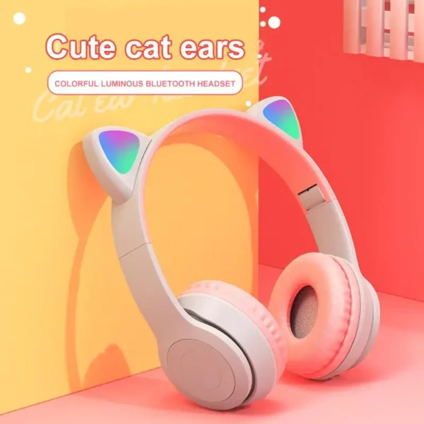 Devil Ear Wireless Headphones Gamer Girl Boy RGB Cute Cat Ears Headset With Microphone Stereo Music Earphone Children's Gifts - Image 10