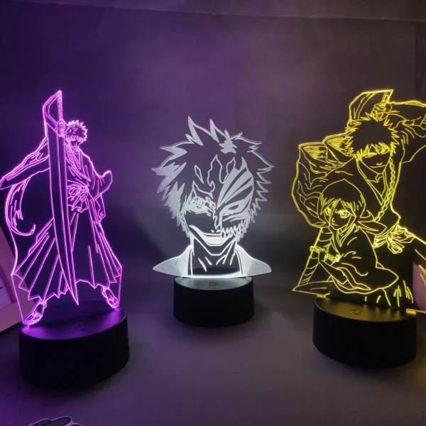 Anime Bleach Figure Ichigo 3D LED Neon Nightlights Birthday Gift for Friends Otaku Bedroom Table Decor Manga Lava Lamps Grimmjow - Image 2