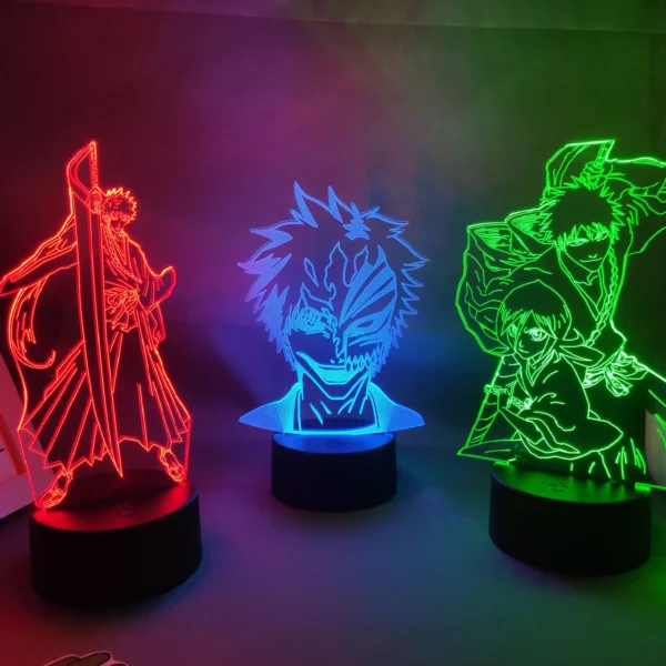 Anime Bleach Figure Ichigo 3D LED Neon Nightlights Birthday Gift for Friends Otaku Bedroom Table Decor Manga Lava Lamps Grimmjow - Image 3