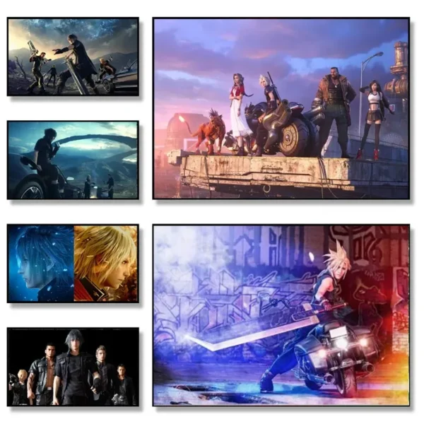 Modern Classic Final Fantasy Poster Canvas Painting Wall Art Game Pictures Posters and Prints for Living Boy Bedroom Home Decor