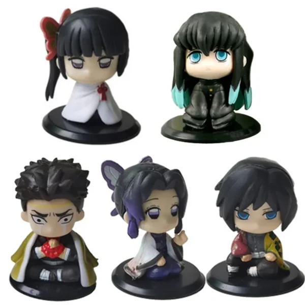 15 Style/Set Q Version Demon Slayer Sitting Ghost Doll Tanjiro Nidouzi Inosuke Zenizu Figure Action Figure Movie Model Toys Doll - Image 3