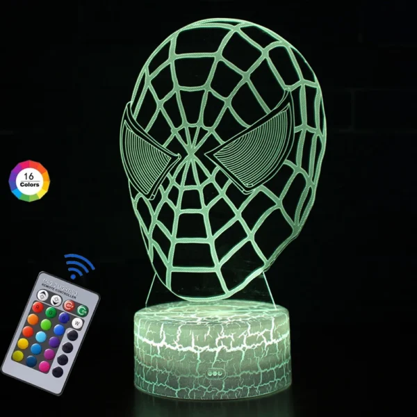 2024 Spiderman VS venom 7/16 Colors Touch Remote Control LED Night Lamp Touch Table Lamp Ornaments Kids Toys Gifts - Image 8