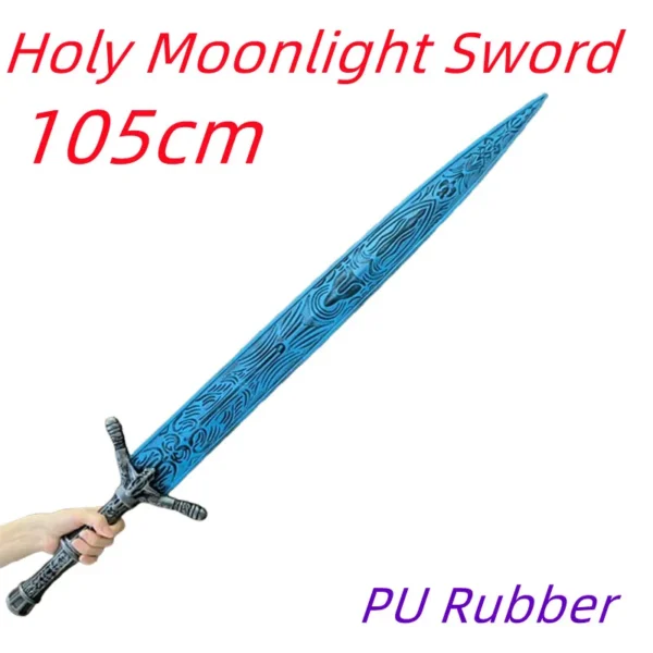 Holy Moonlight Sword Perforated Knife Game Ring Cosplay Greatsword Broken Knife Prop Weapon 1:1 Safety PU Rubber Halloween Toy - Image 2