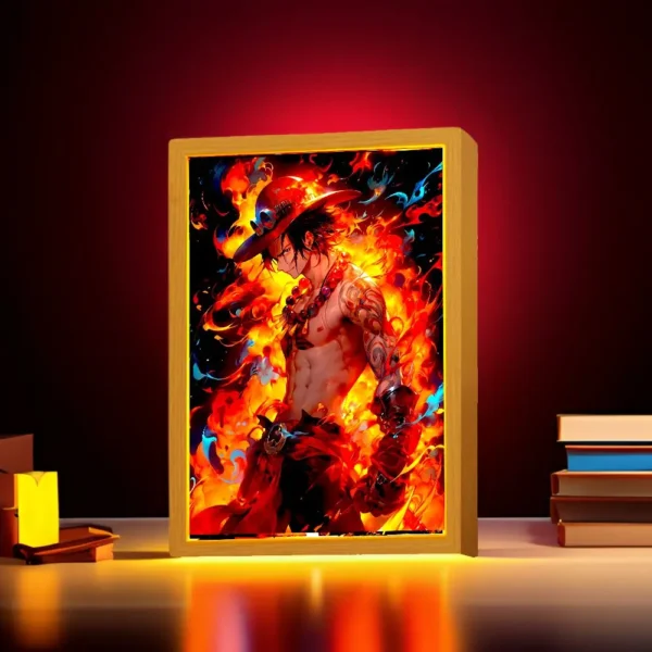 Anime Figure One Piece Light Painting Photo Frame Zoro Luffy Action Figures Led Night Light Room Decor Christmas Gifts Moon Lamp - Image 3