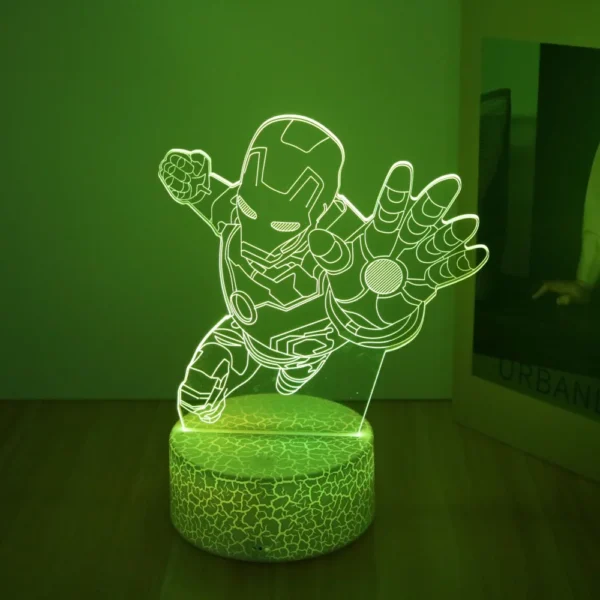 3D Lamps Anime Figure Spider-Man Led Night Light Action figure Captain American Nightlight Decor Lamp Room Kids Birthday Gifts - Image 4