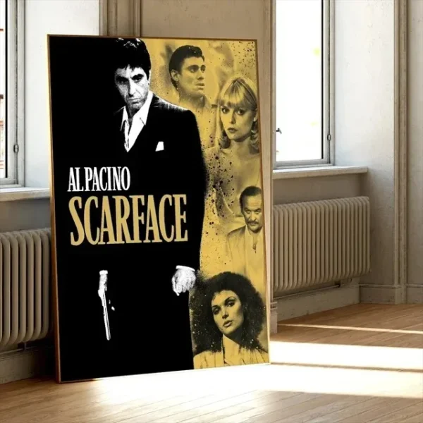 Gangster Movie Scarface Posters Prints Tony Montana with Money Canvas Painting Portrait Wall Art Pictures Living Room Home Decor - Image 2