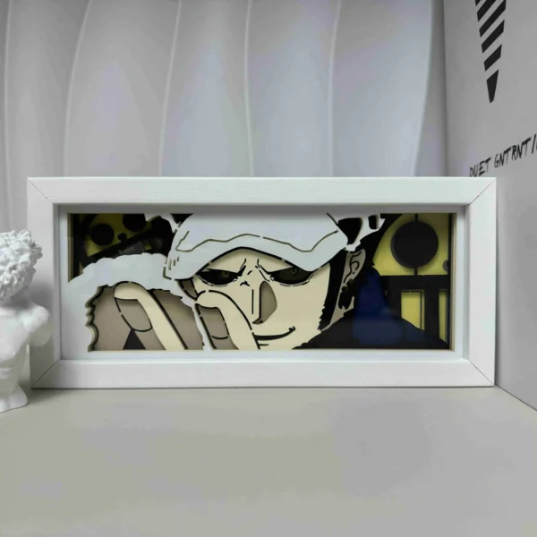 One Piece anime series photo frame paper carving light paper-cut light atmosphere night light remote control colorful light box - Image 4