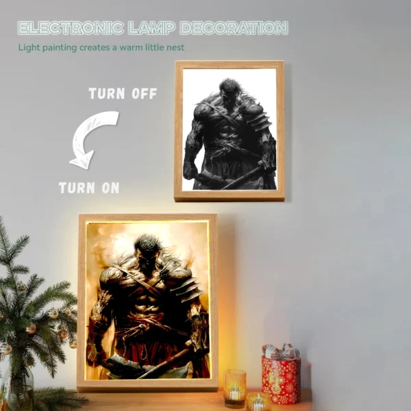 Anime Figure Berserk Behelit Light Painting Photo Frame Night Light Griffith Beherit Action Figures Room Decor Christmas Gifts - Image 4