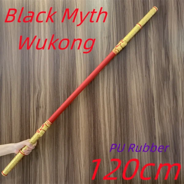 100cm/200cm Big Ruyi Golden Cudgel Monkey King Game Black Myth Cosplay Wukong Prop Weapon 1:1 Safety Rubber Halloween Toy Gift - Image 7