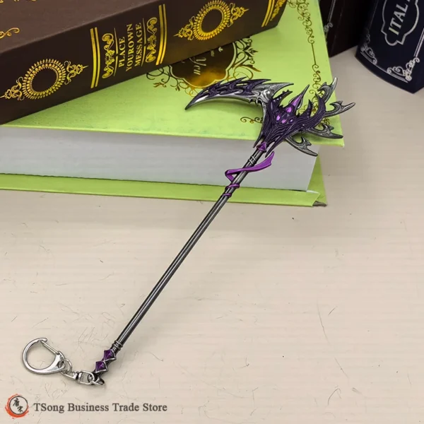 21CM Soul Land Anime Peripherals Rakshasa God Dongbibi Magic Sickle Full Metal Replica Miniature Polearm Weapon Model Souvenirs