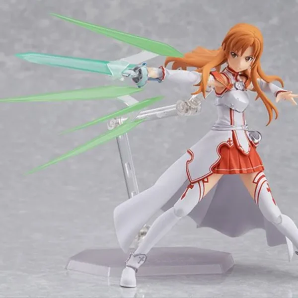 14CM Sword Art Online Action Figure Yuuki Asuna Fighting Form Standing Model Changeable Face Toys for Children PVC Gift Doll - Image 3