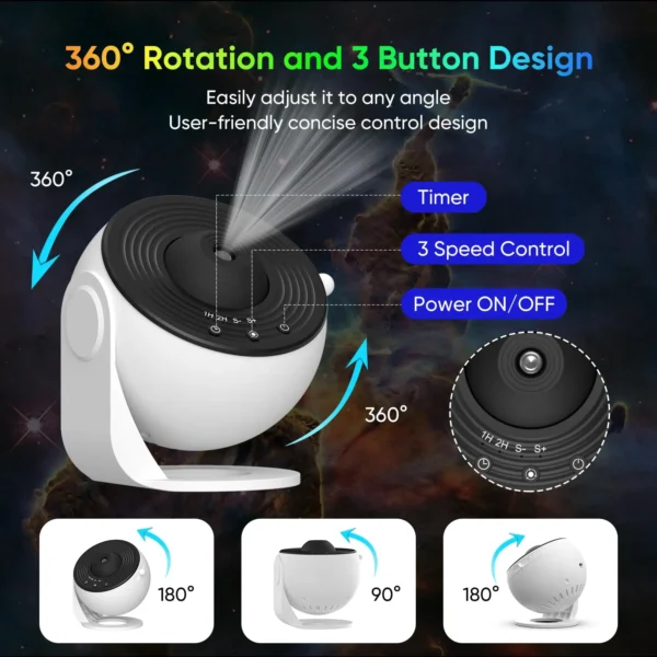 Planetarium Star and Galaxy Projector Realistic Starry Sky Night Light with Solar System for Kids Bedroom Living Room Decoration - Image 8