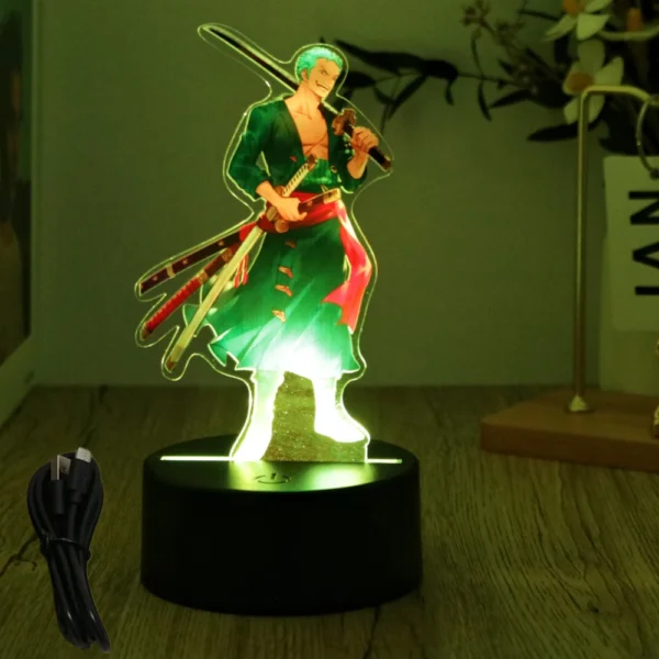 Actions Figure One Piece Luffy Zoro Anime Figures 3D Lamp PVC Action Collection Model Toys LED Night Light Kid Christmas Gift - Image 7