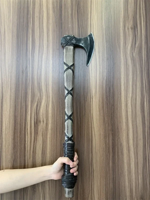 1:1 Big Axe Lumberjacks Cosplay Rune Blade War Tomahawk Weapon Sacrifice Role Prop Beast Axe Carnival Safety PU Model Toy - Image 5