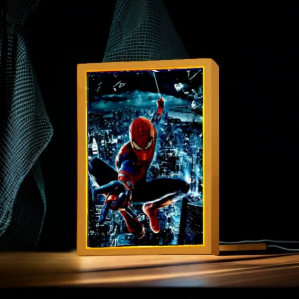 Anime Figure Light Painting Photo Frame spiderman Man Spider Zipka Led Night Light Home Bedroom Decor Christmas Gifts Moon Lamp - Image 7