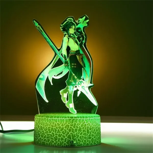 Anime Figures 3D Lamp Zhongli Xiao Genshin Impact LED Night Light Smart Touch Remote RGB Decoration Room Kid Birthday Toys Gifts - Image 2