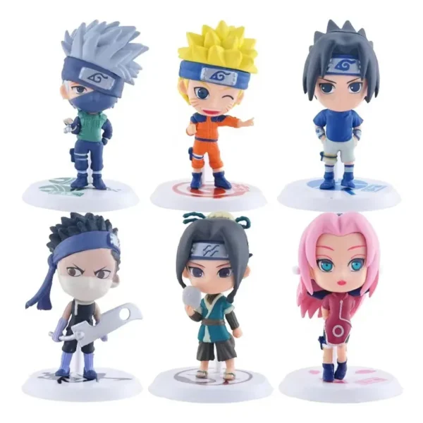 NARUTO 6 Pcs/Lot 2 Style 7-9cm Figure Sasuke Killer Bee Tobi Gaara Kakashi Character Stands With Exclusive Base Wholesale Dolls - Image 4