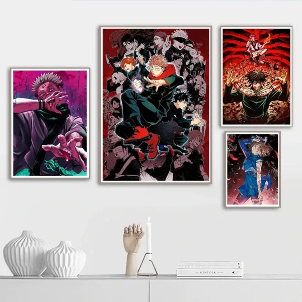 Pop Anime Jujutsu Kaisen Poster Aesthetic Set Gojo Eyes sukuna Manga Canvas Print Wall Art Home Kids Kawaii Room Decor Gift - Image 3