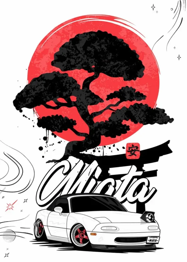 Japanese Samurai JDM Car GTR Anime Sun Canvas Poster Aesthetic Wall Art Mural for Home Decor Room Decoration and Gift - Image 8