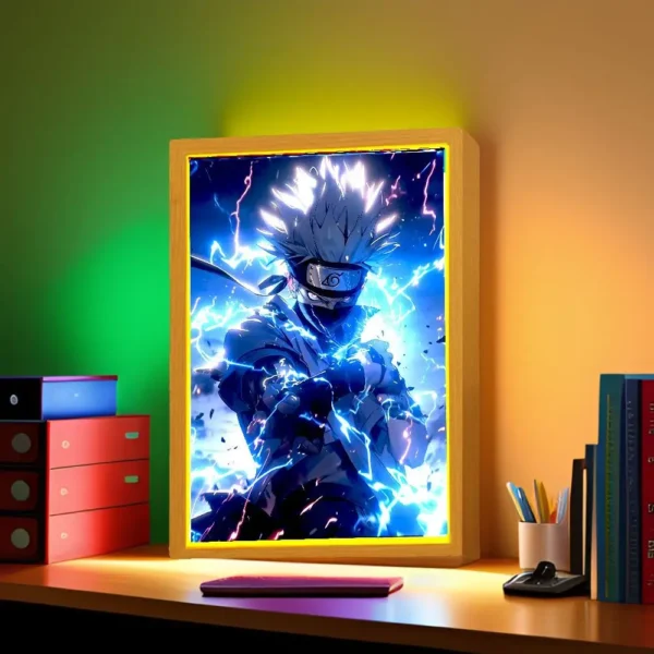 Light Painting Photo Frame Naruto Action Figure Sasuke Gaara Led Night Light Anime Figure Bedroom Decor Christmas Gift Moon Lamp - Image 2