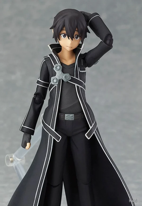 14CM Anime Game Figure Japanese Anime Sword Art Online Kirito Can Change Face Battle Suit Standing Model Dolls Toy PVC - Image 3