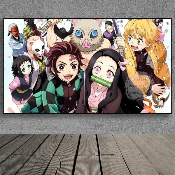 Classic Pop Anime Manga Demon Slayer Kimetsu No Yaiba Kamado Nezuko Canvas Art Posters Wall Decor for Home - Image 7