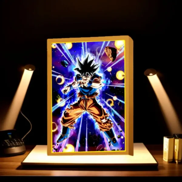 Anime Figure Dragon Ball Light Painting Photo Frame Goku Vegeta Led Night Light Birthday Bedroom Decor Original Gifts Moon Lamp - Image 3