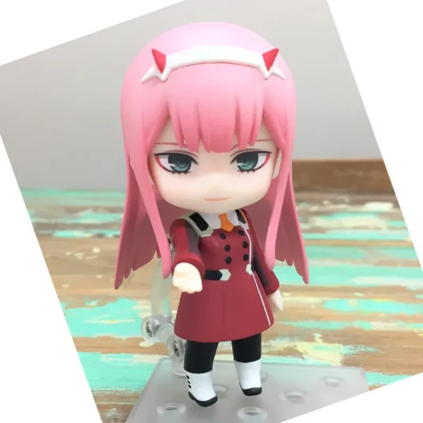 10CM Amine Figure Darling in the FRANXX Q Version Uniform Combat Uniform Dolls Toy Gift Collect Boxed Ornaments PVC Material - Image 4