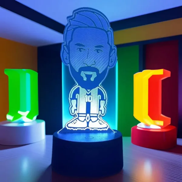 3D Lamp Illusion LED Night Light Football Character Messi Luminous Touch Child Nightlight Kids BedRoom Decor Table Lamps Gifts - Image 5