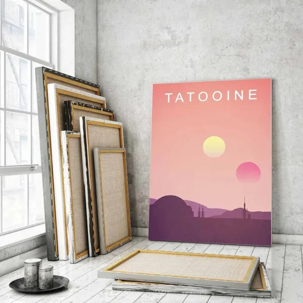 Minimalist Movie Poster Tatooine Hoth Endor Coruscant Mustafar Naboo Wall Art Picture Canvas Print Room Home Decor Painting Gift - Image 4