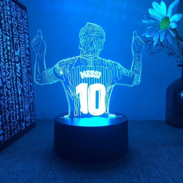 Footballer 3D Night Light Touch Control 7 Colours Auto Gradient Kids Night Light Outdoor Decoration Christmas Gift for Kids - Image 2