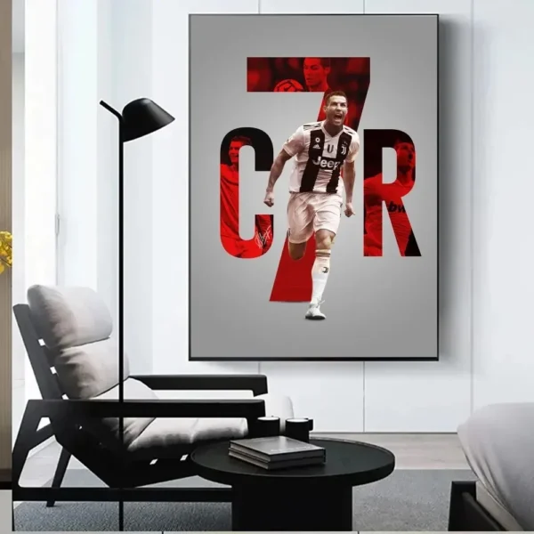 Footbll Star C-CR7 Wallpaper Poster Club Bar Poster Wall Art Canvas Painting Bedroom Study - Image 3