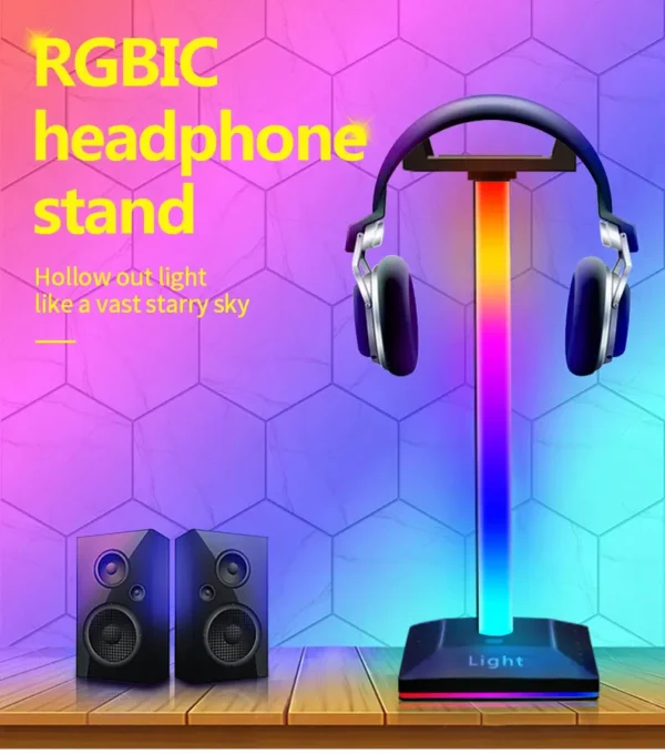 USB LED Lights Gaming Headset Stand RGBIC Lights Gaming Headset Stand Decoration Gaming For Gaming Room Accessories New - Image 8