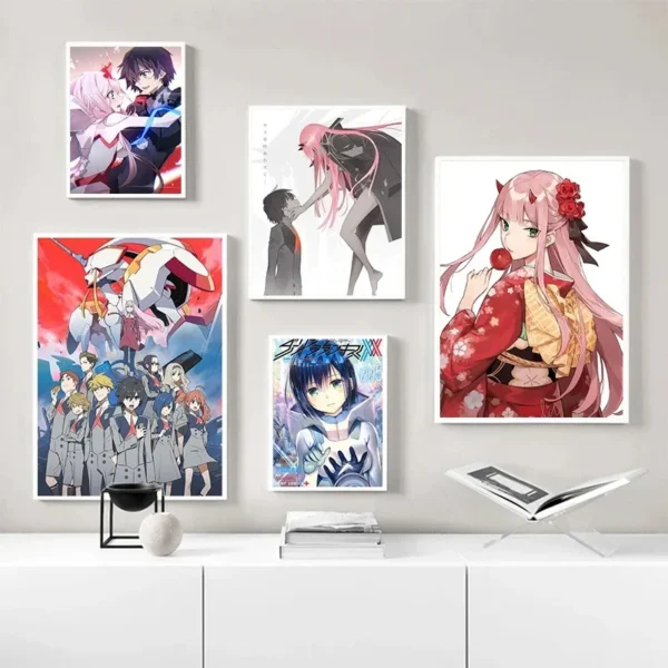 Japan Anime DARLING in The FRANXX Posters Cartoon 002 Decor Wall Art Canvas Painting Picture Printed Room Home Decoration Poster - Image 2