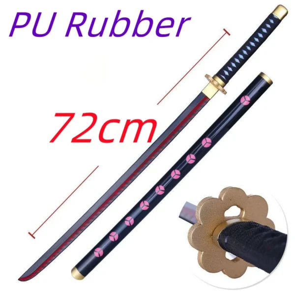 1:1 Cosplay Roronoa Zoro Katana Sword 72cm PU Qiu Shui Sword Aki Mizu Samurai Weapon Party boy Gifts Role Playing model - Image 3