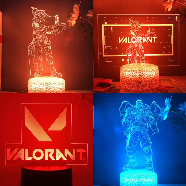 23Models Valorant Figure 3d Led Lamp For Bedroom All Hero Statues Acrylic Night Lights Game Room Decor Holiday Gift Jett Gekko - Image 3