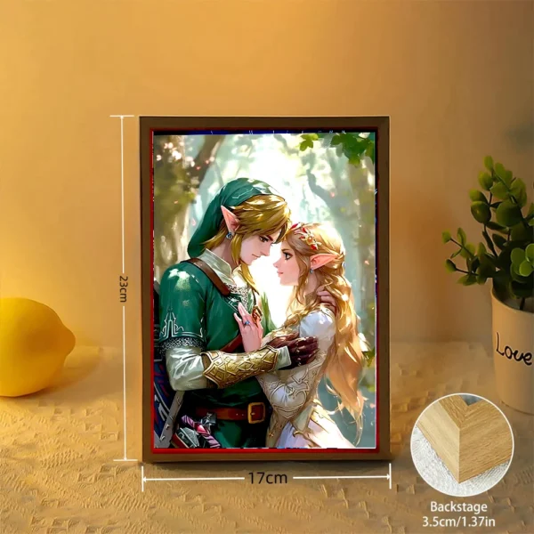 Legend of Zelda Light Painting Photo Frame Princess Zelda Action Figure Led Night Light Anime Figures Collection Room Decor Gift - Image 5