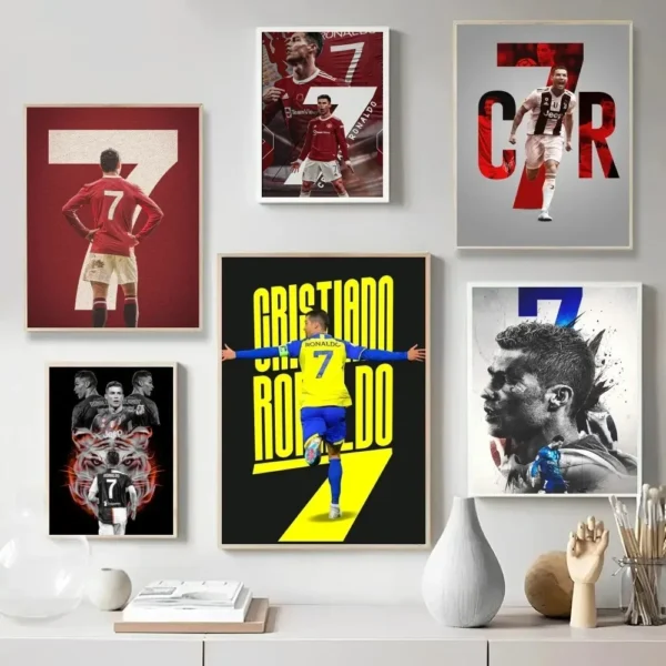 Footbll Star C-CR7 Wallpaper Poster Club Bar Poster Wall Art Canvas Painting Bedroom Study