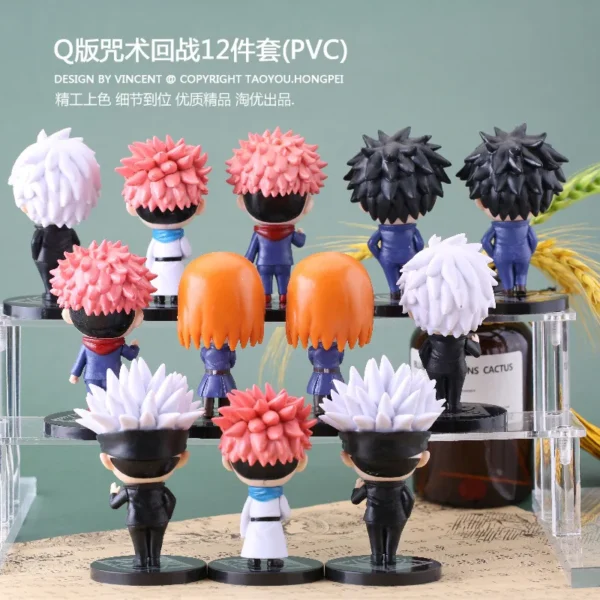 12Psc/1Set Anime Jujutsu Kaisen Figure Ryomen Sukuna Gojo Satoru Itadori Yuji Q Version Okkotsu Yuta Toy Figure Geto Suguru - Image 5