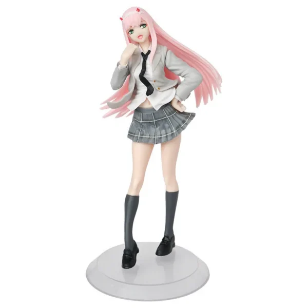 18.5CM Anime Darling in the FranXX Figure 02 ZERO TWO School Uniform Dress Up JK Skirt Model Toy Gift Collection PVC Standing - Image 3