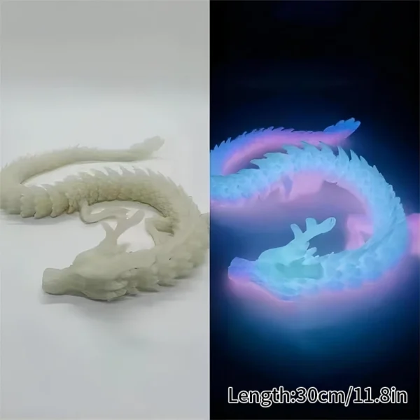 3D Printed Dragon Glow In the Dark Rotatable Articulated Luminous Crystal Dragons Kids Gifts Home Office Desktop Ornament Craft - Image 5