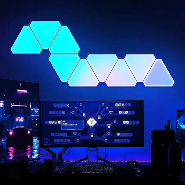 TuYa WIFI Bluetooth 5V USB Triangle Lamps Quantum Atmosphere LED Night Light For Game Bedroom Decoration Creative Wall Lamps