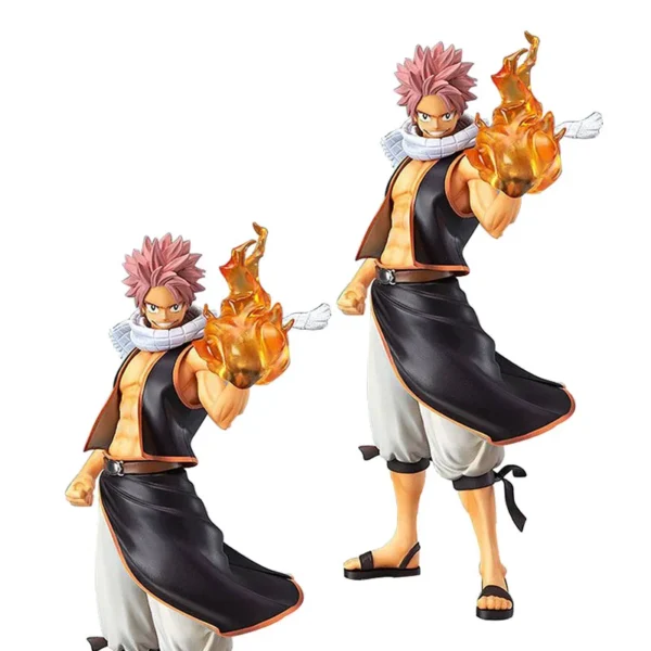 23CM Anime Figure FAIRY TAIL Fire Dragon END Etherious Natsu Dragneel Standding Shawl Model Dolls Toy Gift Collect PVC Material