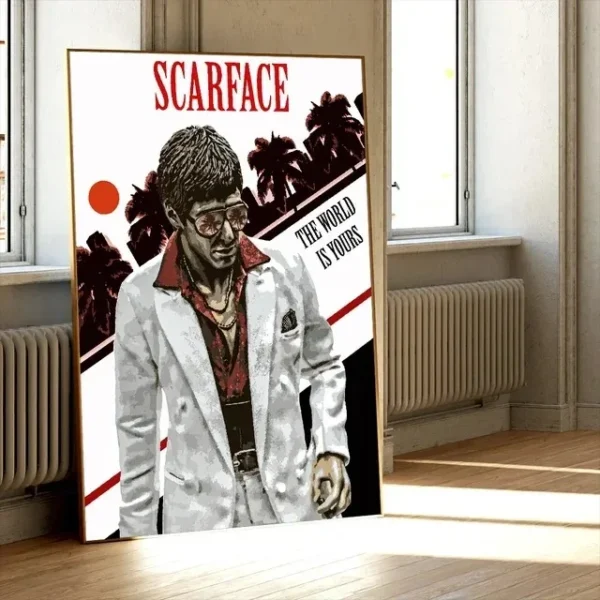 Gangster Movie Scarface Posters Prints Tony Montana with Money Canvas Painting Portrait Wall Art Pictures Living Room Home Decor - Image 4