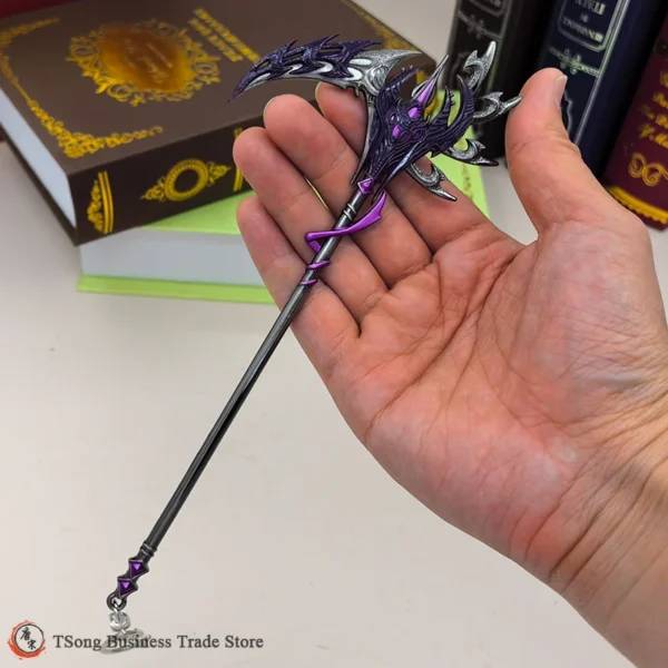 21CM Soul Land Anime Peripherals Rakshasa God Dongbibi Magic Sickle Full Metal Replica Miniature Polearm Weapon Model Souvenirs - Image 8