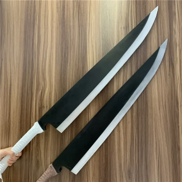 Anime Bleach Sword Zanpakutou Kurosaki Ichigo Sword Black Knife Props Ninja Katana Knife Samurai Sword Weapon Safety PU 106cm - Image 6