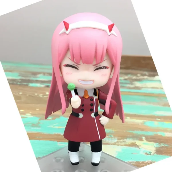 10CM Amine Figure Darling in the FRANXX Q Version Uniform Combat Uniform Dolls Toy Gift Collect Boxed Ornaments PVC Material - Image 2
