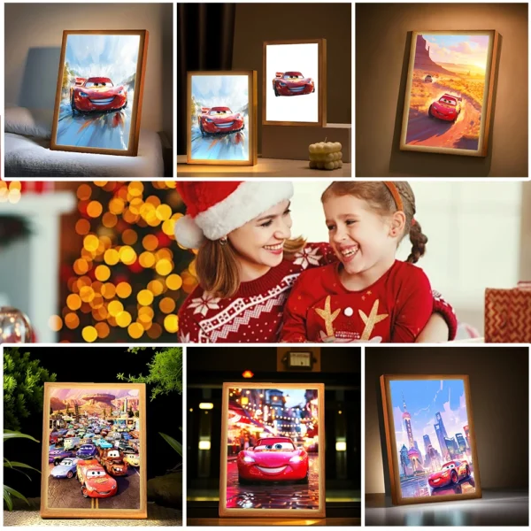 Anime Car Light Painting Photo Led Night Light Lamps Wall Child Room Bedside Table Bedroom Decorate Christmas Gifts Moon Lamp - Image 4